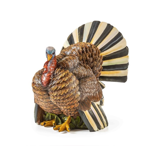 MacKenzie-Childs Fall on the Farm Turkey FigurineHand-Painted Harvest Decor